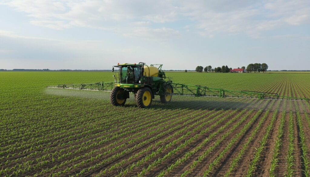 Tractor Spraying Field
