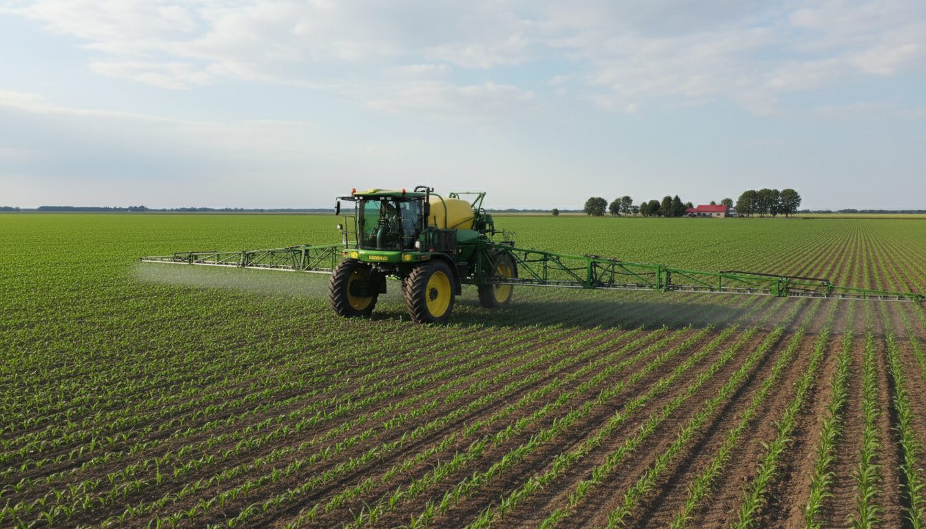 Tractor Spraying Field